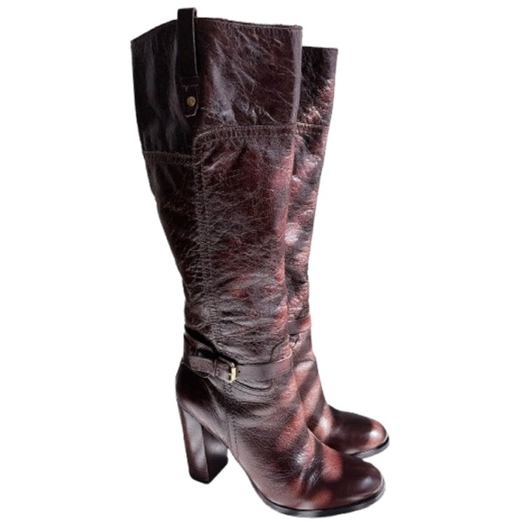 Audrey Brooke Chocolate Brown Knee High Leather Boots - Picture 1 of 11